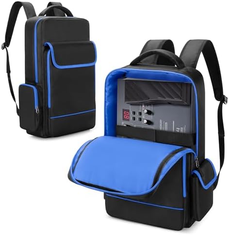 Rexmica Carrying Bag Backpack Compatible with Boss GT-1/ME-80/ME-90/GX-100/GT-1000 Guitar Multi-Effects Pedal, Guitar Pedal Board Storage Case with Pockets for Laptop, Cables or Other Accessories