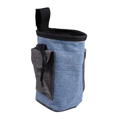 CIYODO Multi Function Portable Training Pouch for Outdoor Storage Durable Blue Pet Food Bag with Drawstring for Travel Camping and Sightseeing