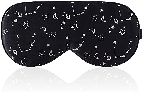 townssilk 100% Silk Sleep mask with Adjustable Strap,Comfortable and Super Soft Eye mask Ultimate Sleeping aid,blindford Silver Moon