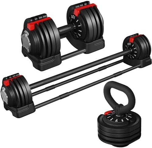 Yaheetech Adjustable Dumbbell Set - 18KG/24KG/40KG, Free Weights ...