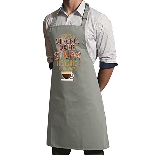 Tablier cuisine gris Fabulous au design orage café lavable - 3