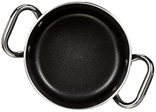 Pentole Agnelli, ALSA104SS16, Casseruola Alta in Alluminio con 2 Maniglie in Acciaio, Alluminio Antiaderente interno/esterno 3mm, Diametro 16 cm