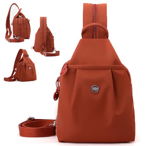 Waterproof Oxford Large Capacity Convertible Shoulder Bag,Street Lite Chic Versatile Travel Bag,Vovtva Double Zipper Chestbag