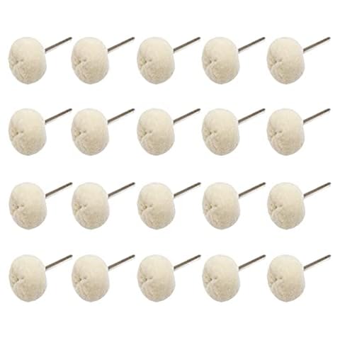 Luo ke 20 Pcs Soft Pashm Polishing Wheel - 1/8" Shank Cashmere Buffing Ball for Fine Polishing Jewelry, Watches, Silver Surface etc Cover