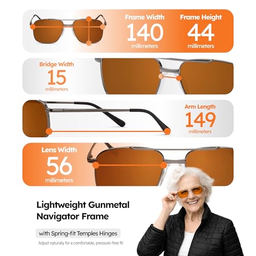 Image of NoIR Blue Blocker Low Vision Sunglasses, Lightweight Glasses with Full UV Protection for Macular Degeneration, Corneal Pathology, Retinitis Pigmentosa and Diabetic Retinopathy, 01 54