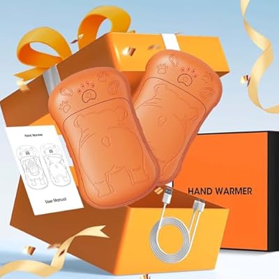 Rechargeable Hand Warmers 2 Pack,6000mah 18hrs Longer Heating USB Electric Portable Battery Powered Heater,Reusable Pocket-Sized Heating Hot,Handwarmers for Hunting Men Women Camping Outdoors