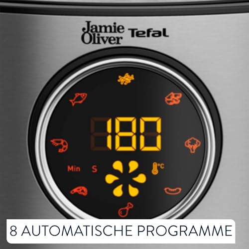 Jamie Oliver by Tefal Ultra Fry Heißluftfritteuse, 1630 W, XL-Kapazität (4,2 L), Temperatureinstellung von 80 °C bis 200 °C, Touchdisplay, 8 Auto-Programme, Edelstahl, EY11JD10 5