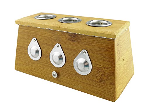 Winterworm® Bamboo Three Hole Healing Box for Moxa Moxibustion Medicine Therapy