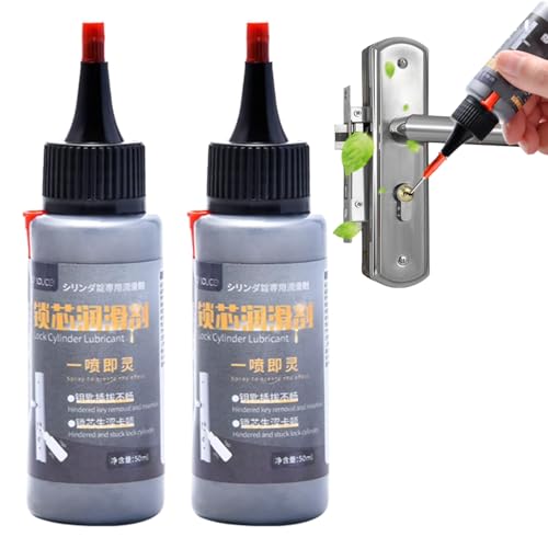Lock Cylinder Graphite Lubricant Powder, 50ml Graphite Long-Lasting Lubricant with No Dust, Graphite Dry Lube with Needle Tube, Multifunctional Dry Graphite Lubricant,for Keys, Door Guides, Car Locks