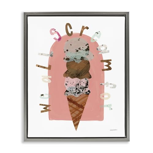 Ice Cream Phrase Kitchen, 17 x 21 Inch Canvas in Floater Frame