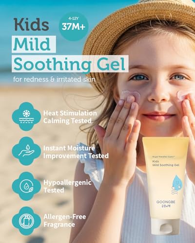 Image of GOONGBE Baby Kids Waterful Sun Lotion SPF 40 & Mild Soothing Gel - Zinc Oxide Mineral Sunscreen & After Sun Relief - Korean Skincare for Sensitive Skin - Vegan Hypoallergenic, 2.82oz & 5.07oz