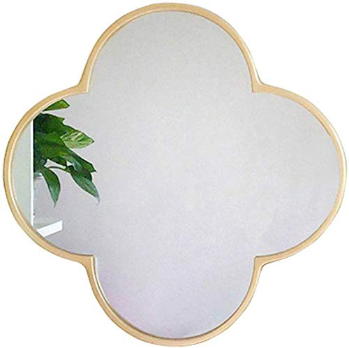 TYUHDUYUR Contemporary Wall-mountd Mirror Metal Framed Round Makeup Vanity Mirror Wall Hanging Decor for Girl’s Bedroom - Flower Pattern(Diameter 23.6 Prime;)