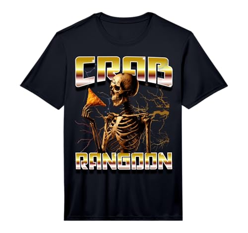 Mens Funny Crab Rangoon Bootleg Rap Aesthetic Goons Meme Skeleton Performance T-Shirt