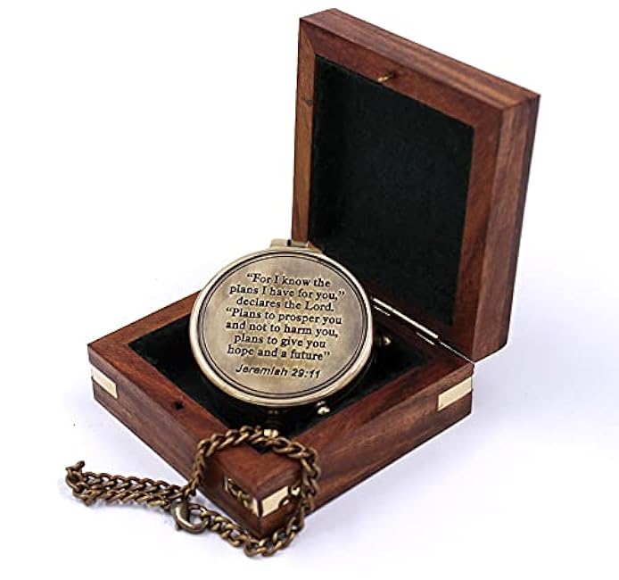 Engraved Compass ¨C I Know The Plans I Have for You ¨C Jeremiah 29:11 ¨C Graduation, Baptism, Easter, Birthday, Mother¡¯s Day, Father¡¯s Day, Wedding Gift