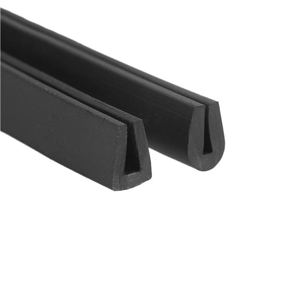 Wetterschutz Gummi-Kantenstreifen, schwarzer U-Abschnitt, Kantendichtungsstreifen, Kantenschutz, Gehäuseschutz, 1 Stück(5MM*10MM*2MM*10METERS)