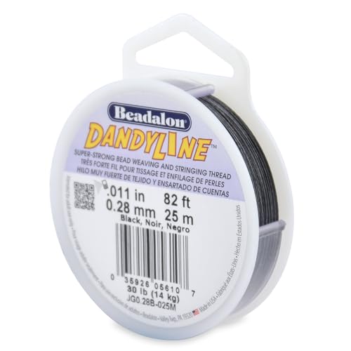 Beadalon Bead Weaving & Stringing Thread - 25 m, 0.28 mm / .011 in, Black