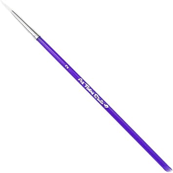 Art Factory Studio Face Painting Brush - Round #2, Professional Face Painting Brush, Purple Acrylic Handle, Synthetic Bristles, Nickel Plated Ferrule