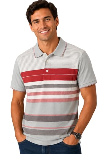 Image of SANE ORIGINALS Polo T-Shirt for Men with Pocket || Striped Polo for Men