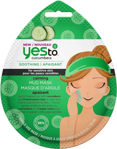 Yes To Lot de 6 masques à concombres avec plateau 10 ml