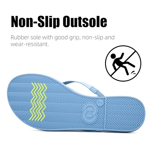 Image of INMINPIN Flat Flip Flops with Arch Support for Women - Memory Foam Flats Summer Sandals 2026 - Ultra Comfort Vegan Leather Thong Sandals Summer Beach Slide