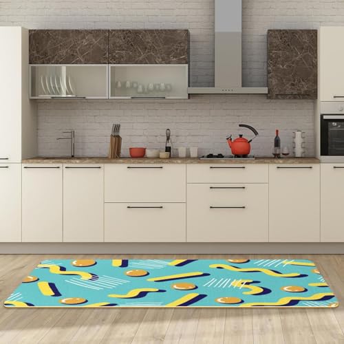 Tapete de cocina de 2 piezas VAPOKF con fondo geométrico colorido 3