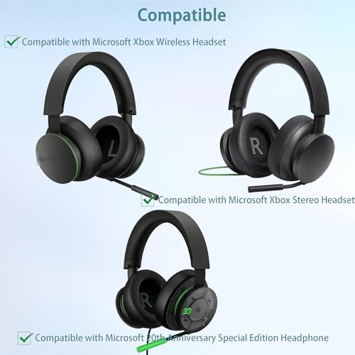 HAIZEEN Ersatz-Ohrpolster und Kopfbandabdeckung Kompatibel mit Microsoft Xbox Kabelloses Stereo 20. Jubiläum Sonderedition Kopfhörer Headset, Ohrpolster Kissen (Proteinleder)