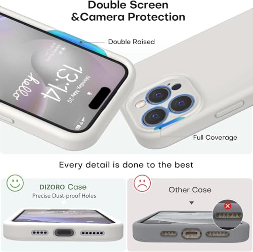 Image of DIZORO Compatible For iPhone 16 Pro Camera Protection Case 6.3, Slim Liquid Silicone Case 3 Layers Full Covered Soft Gel Rubber Phone Case Protective Cover 6.3 Inch - (Natural Titanium)