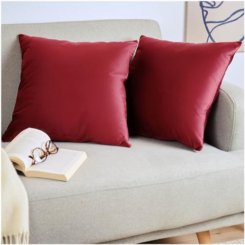 Blumtal 2er Set Kissenbezug 50x50 cm Dunkelrot - dekorativer Samt Kissenbezug mit verstecktem Reißverschluss, Kissenhülle für Zierkissen Deko-Kissen Polster Sofakissen & Couchkissen, waschbar Blumtal 2er Set Kissenbezug 50x50 cm Dunkelrot - dekorativer Samt Kissenbezug mit verstecktem Reißverschluss, Kissenhülle für Zierkissen Deko-Kissen Polster Sofakissen & Couchkissen, waschbar