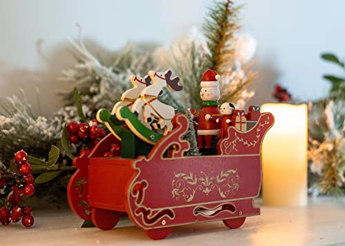 Trineo de Santa con reno rojo decorativo para regalar en Navidad 7