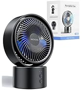 ARCTICOOL 5.5 Inch Small Table Fan, 90° Auto Oscillation with 5 Wind Modes, Cordless Desk Fan, Re...