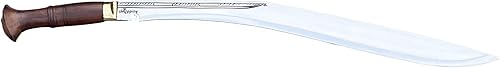 Miniatura 2 de QT S - Cuchillo Kukri auténtico de 24 pulgadas, grande de 17 pulgadas, cuchillo Sirupate Khukuri de hoja fija, Gurkha Full Tang Kukri con funda de
