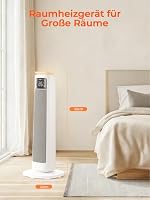 Heizlüfter Energiesparend, 2000W PTC Keramik Heizlüfter leise, ECO-Modus für geringen Stromverbrauch, Fernbedienung, Timer, Überhitzungs-Kippschutz, Elektroheizung für Home-Office & Wohnung – Ansicht 7
