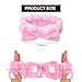 WTYPOPK 25 Pcs Pink Spa Headband Bulk Set - Soft Coral Fleece Makeup Headbands for Women, Elastic Bow Hair Bands for Washing Face, Skincare & Shower, Adjustable Hair Wraps (Pink with White Dots)