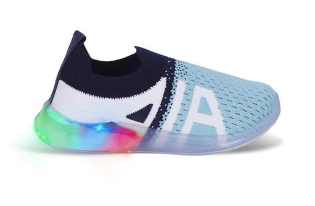 Royal Ceartions Boys Mesh Solid Comfortable TPR Sole Slip-On Casual LED Light Shoes (Boys-Shoes-SkyNavyBlue-4.5-5 Y) (B0CGHN4NR3) Amazon Price History, Amazon Price Tracker