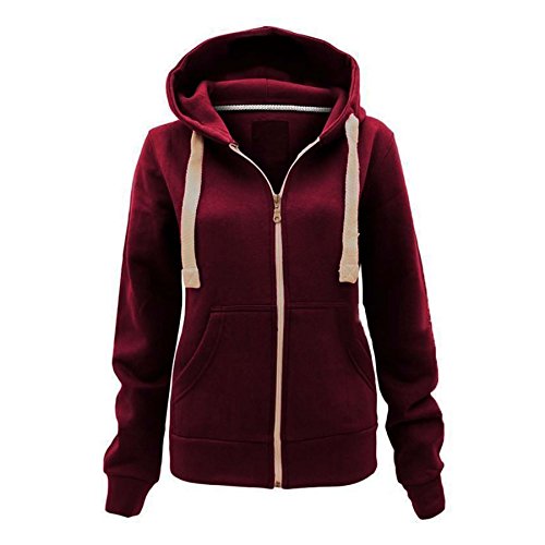 Sweat à capuche fille rouge manches longues chaud et confortable