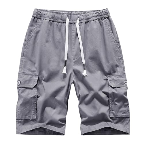 Short casual ligero de algodón para hombre con múltiples bolsillos miniatura 1