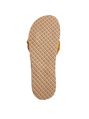 Wdirara Women's Bow Decor Flat Slide Sandals Bohemian Slip On Open Toe Sandals Mustard Yellow Cn39 #TOP1