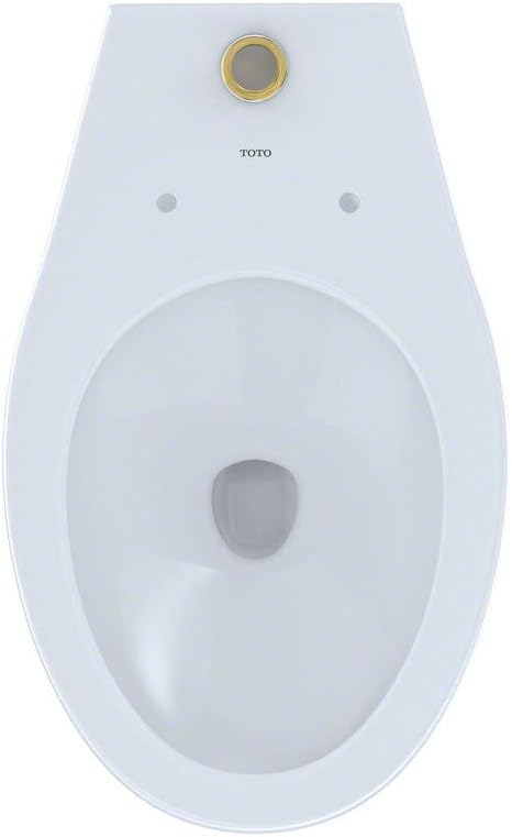 TOTO CT705ULN#01 Elongated 1.0 GPF Floor-Mounted Flushometer ADA Compliant Toilet Bowl with Top Spud, White-CT705ULN, Cotton White - - 