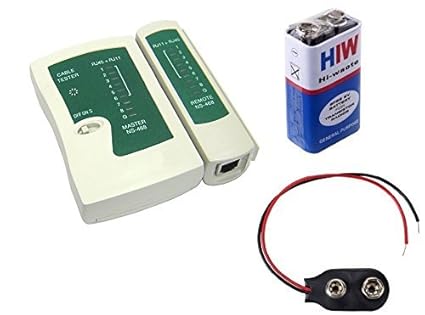 Inditrust Network Cable Tester RJ45 RJ11 RJ12 Cat5 Detachable Portable Multifunction LAN Networking Cable Testing Tool Kit with Battery and clip