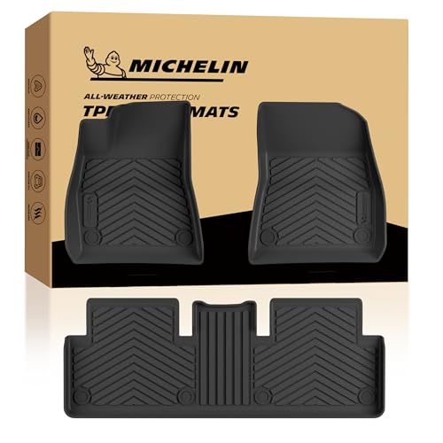 Michelin Vehicle Mat All-Weather TPE Custom Fit Liner for Tesla Model 3 Floor Mats 2017-2023 (3 Piece) Premier B