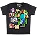 Minecraft Steve et Amis Les Filles T-Shirt Noir 158 | PS4 PS5 Xbox PC Gamer, Commutateur Cadeaux Tween Ados School Girls Gaming Top, Vêtements pour Enfants, badine l'anniversaire Idée Cadeau