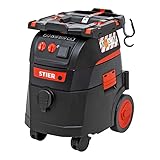 STIER Nass-Trockensauger ABS-35M Premium, 1400W, 35l Behälter, 13m Aktionsradius, Impuls-Filterabreinigung, zertifizierter Sauger der Staubklasse M, Werkstattsauger, Baustaubsauger