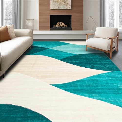 ODIKA Flatwoven High Traffic Area Rug 2x3, Stylized Abstract Waves
