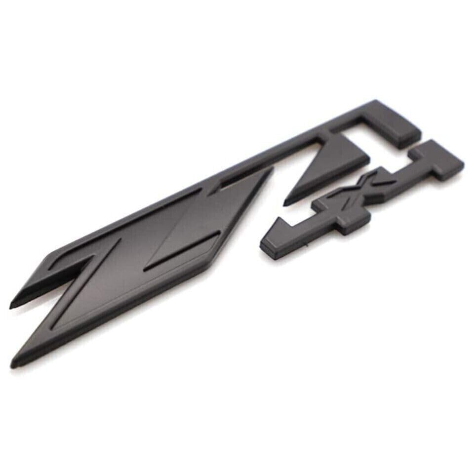 Image of Z71 4x4 Badge Emblems 2-Piece in Matt Black for 2007-2020 Silverado, Sierra, and Canyon - Suitable for Hood - Fits 1500, 2500HD, and 3500HD Models (Matte Black)