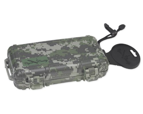 image for Cigar Caddy Quality Importers 3400 Camo 5 Cigar Waterproof Travel Humi