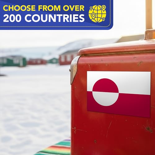 Image of Magnet Me Up Greenland Flag Car Magnet - 4x6 Inch, Magnetic Decal for Vehicles, Trucks, and Mailboxes - Weatherproof & UV Resistant National Flag of Greenland, Kalaallit Nunaat, Made in USA