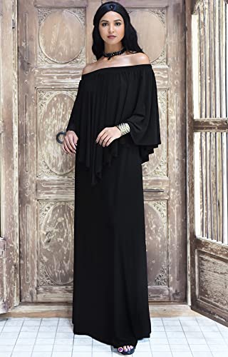 KOH KOH Womens 2025 Loose Fit Strapless Off Shoulder Flattering Cocktail Maxi Dress4
