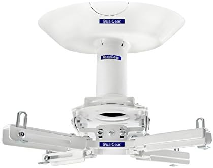 QualGear Pro-AV QG-KIT-CA-3IN-W Projector Mount Kit Accessory Single Joist Ceiling Adapter, 3" 1.5", White