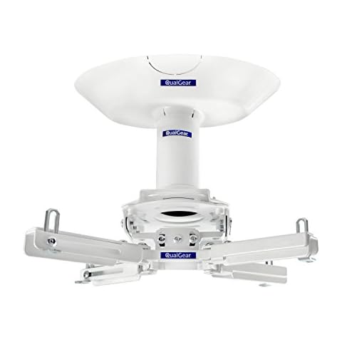 QualGear Pro-AV QG-KIT-CA-3IN-W Projector Mount Kit Accessory Single Joist Ceiling Adapter, 3" 1.5", White Cover
