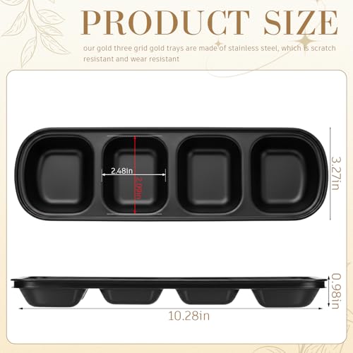 Image of 4 Pcs Esthetician Bowls Face Mask Tray Esthetician Supplies Stainless Steel Compartment Serving Tray Women Skincare Products Facial Bowl for Spa Salon Aesthetician Beauty, Nail Art (Black,Large)